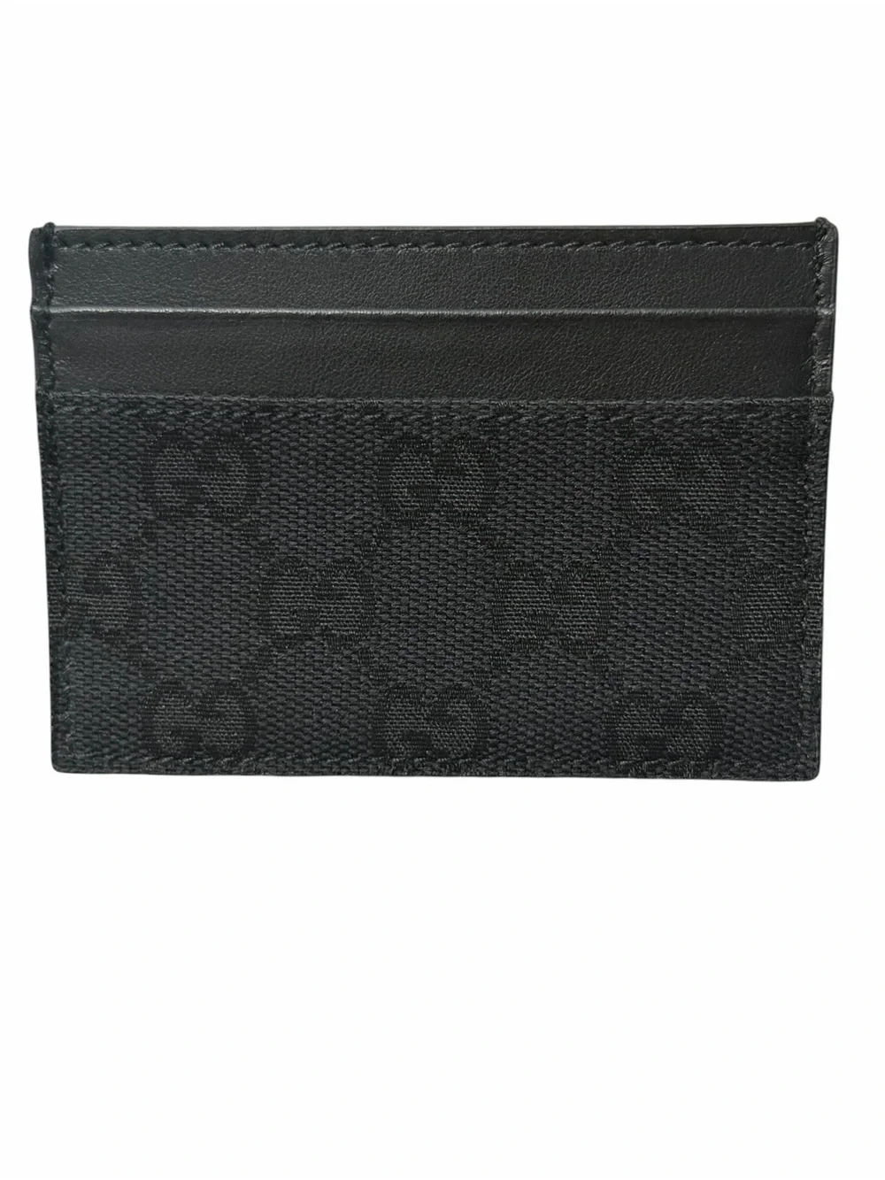 Gucci Black Canvas and Leather Card Holder